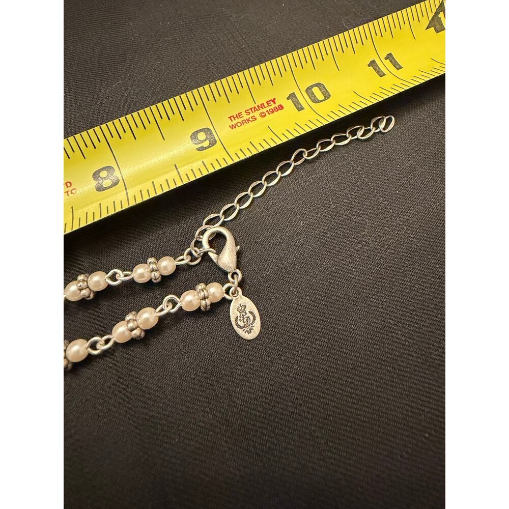 Glam Premier Designs Necklace Set in SilverTone with Pearls dangle earrings - Picture 7 of 9